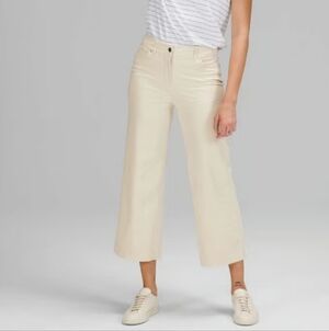 lululemon athletica Wide-Leg Cropped Pants in Light Cream